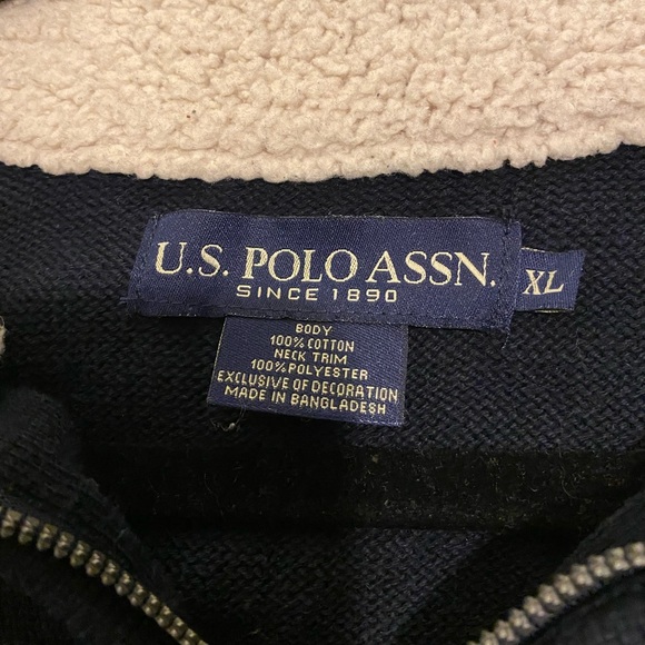 US Polo Assn. Quarter Zip Men’s Sweater - Picture 2 of 3